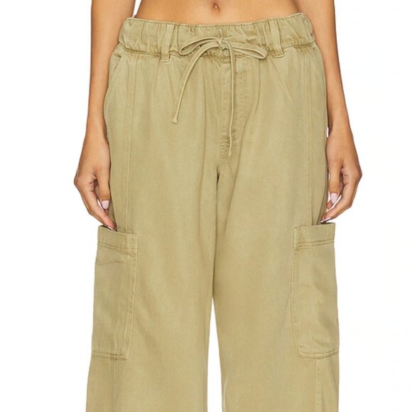 NEW Sanctuary M Bamboo green Area Pants Cargo Pockets Drawstring Waist - Picture 2 of 12
